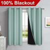 imageNICETOWN Aqua Blue 100 Blackout Lined Curtains 2 Thick Layers Completely Blackout Window Treatment Panels Thermal Insulated Drapes for Kitchen 1 Pair 42 Width x 63 Length Each Panel