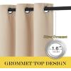 imageNICETOWN Blackout Curtains for Windows 84 inch Long  Window Treatment Thermal Insulated Solid Grommet Room Darkening Drapes for BedroomLiving Room Biscotti Beige 1 Panel W66 x L84