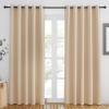 imageNICETOWN Blackout Curtains for Windows 84 inch Long  Window Treatment Thermal Insulated Solid Grommet Room Darkening Drapes for BedroomLiving Room Biscotti Beige 1 Panel W66 x L84