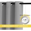 imageNICETOWN Blackout Silver Grey Sliding Door Curtains 90 inch Length Thermal Insulated Grommet Room Darkening Window Treatments for BedroomLiving Room 1 Panel W80 x L90