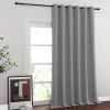 imageNICETOWN Blackout Silver Grey Sliding Door Curtains 90 inch Length Thermal Insulated Grommet Room Darkening Window Treatments for BedroomLiving Room 1 Panel W80 x L90