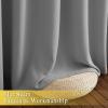 imageNICETOWN Blackout Silver Grey Sliding Door Curtains 90 inch Length Thermal Insulated Grommet Room Darkening Window Treatments for BedroomLiving Room 1 Panel W80 x L90