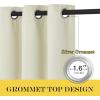 imageNICETOWN Blackout Sliding Door Curtains for Bedroom  Grommet Thermal Insulated Patio Door Drape Room Darkening Sound Reducing Window Treatment for Living Room Beige W100 x L84 1 Panel