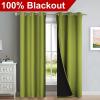 imageNICETOWN Full Shade Curtain Panels 37 Wide x 80 Long Fresh Green Pair of Thermal Insulated amp Energy Efficiency Blackout Drapes for Living Room Lined Silky Performance Window Dressing