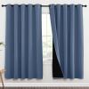 imageNICETOWN Full Shade Curtain Panels 72 inches Long Pair of Energy Smart amp Noise Blocking Out Blackout Drapes for Guest Room Window Thermal Insulated Lined Window Dressing Stone Blue 70x72