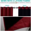 imageNICETOWN Kitchen Full Blackout Curtain Panels Super Thick and Soft Insulated Window Covers 100 Blackout Draperies with Black Backing for Cafe Window Burgundy Red Set of 2 PCs 52 by 54inch