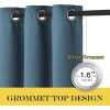 imageNICETOWN Kitchen Short Blackout Curtain and Drape  Thermal Insulated Solid Grommet Blackout Panel for Patio Bedroom Living Room Single Panel 52 inches by 45 inches Smoky Blue