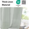 imageNICETOWN Linen Door Curtains 64 inch Length 1 Panel Farmhouse Kitchen Curtain Light Filtering Sidelight Door Covering Tie Up Shade for Living Room Narrow Window 1 Panel 26 inch Wide NaturalSage Green