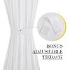 imageNICETOWN Linen Door Curtains 64 inch Length 1 Panel Farmhouse Kitchen Curtain Light Filtering Sidelight Door Covering Tie Up Shade for Living Room Narrow Window 1 Panel 26 inch Wide NaturalWhite