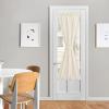 imageNICETOWN Linen Door Curtains 64 inch Length 1 Panel Farmhouse Kitchen Curtain Light Filtering Sidelight Door Covering Tie Up Shade for Living Room Narrow Window 1 Panel 26 inch Wide NaturalBeige