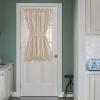 imageNICETOWN Linen Door Curtains 64 inch Length 1 Panel Farmhouse Kitchen Curtain Light Filtering Sidelight Door Covering Tie Up Shade for Living Room Narrow Window 1 Panel 26 inch Wide NaturalAngora