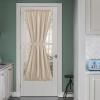 imageNICETOWN Linen Door Curtains 64 inch Length 1 Panel Farmhouse Kitchen Curtain Light Filtering Sidelight Door Covering Tie Up Shade for Living Room Narrow Window 1 Panel 26 inch Wide NaturalAngora