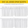 imageNICETOWN Linen Door Curtains 64 inch Length 1 Panel Farmhouse Kitchen Curtain Light Filtering Sidelight Door Covering Tie Up Shade for Living Room Narrow Window 1 Panel 26 inch Wide NaturalWhite