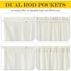 imageNICETOWN Linen Door Curtains 64 inch Length 1 Panel Farmhouse Kitchen Curtain Light Filtering Sidelight Door Covering Tie Up Shade for Living Room Narrow Window 1 Panel 26 inch Wide NaturalIvory White