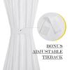 imageNICETOWN Linen Door Curtains 64 inch Length 1 Panel Farmhouse Kitchen Curtain Light Filtering Sidelight Door Covering Tie Up Shade for Living Room Narrow Window 1 Panel 26 inch Wide NaturalWhite