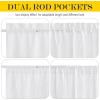 imageNICETOWN Linen Door Curtains 64 inch Length 1 Panel Farmhouse Kitchen Curtain Light Filtering Sidelight Door Covering Tie Up Shade for Living Room Narrow Window 1 Panel 26 inch Wide NaturalWhite