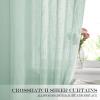 imageNICETOWN Linen Door Curtains 64 inch Length 1 Panel Farmhouse Kitchen Curtain Light Filtering Sidelight Door Covering Tie Up Shade for Living Room Narrow Window 1 Panel 26 inch Wide NaturalMint Green