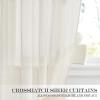 imageNICETOWN Linen Door Curtains 64 inch Length 1 Panel Farmhouse Kitchen Curtain Light Filtering Sidelight Door Covering Tie Up Shade for Living Room Narrow Window 1 Panel 26 inch Wide NaturalIvory White