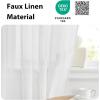 imageNICETOWN Linen Door Curtains 64 inch Length 1 Panel Farmhouse Kitchen Curtain Light Filtering Sidelight Door Covering Tie Up Shade for Living Room Narrow Window 1 Panel 26 inch Wide NaturalPure White
