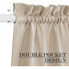 imageNICETOWN Linen Door Curtains 64 inch Length 1 Panel Farmhouse Kitchen Curtain Light Filtering Sidelight Door Covering Tie Up Shade for Living Room Narrow Window 1 Panel 26 inch Wide NaturalAngora