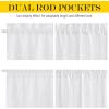 imageNICETOWN Linen Door Curtains 64 inch Length 1 Panel Farmhouse Kitchen Curtain Light Filtering Sidelight Door Covering Tie Up Shade for Living Room Narrow Window 1 Panel 26 inch Wide NaturalWhite