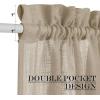 imageNICETOWN Linen Door Curtains 64 inch Length 1 Panel Farmhouse Kitchen Curtain Light Filtering Sidelight Door Covering Tie Up Shade for Living Room Narrow Window 1 Panel 26 inch Wide NaturalTaupe