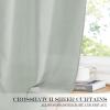 imageNICETOWN Linen Door Curtains 64 inch Length 1 Panel Farmhouse Kitchen Curtain Light Filtering Sidelight Door Covering Tie Up Shade for Living Room Narrow Window 1 Panel 26 inch Wide NaturalSage Green