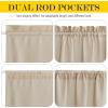 imageNICETOWN Linen Door Curtains 64 inch Length 1 Panel Farmhouse Kitchen Curtain Light Filtering Sidelight Door Covering Tie Up Shade for Living Room Narrow Window 1 Panel 26 inch Wide NaturalAngora