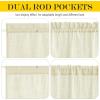 imageNICETOWN Linen Door Curtains 64 inch Length 1 Panel Farmhouse Kitchen Curtain Light Filtering Sidelight Door Covering Tie Up Shade for Living Room Narrow Window 1 Panel 26 inch Wide NaturalYellow