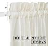 imageNICETOWN Linen Door Curtains 64 inch Length 1 Panel Farmhouse Kitchen Curtain Light Filtering Sidelight Door Covering Tie Up Shade for Living Room Narrow Window 1 Panel 26 inch Wide NaturalIvory White