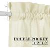 imageNICETOWN Linen Door Curtains 64 inch Length 1 Panel Farmhouse Kitchen Curtain Light Filtering Sidelight Door Covering Tie Up Shade for Living Room Narrow Window 1 Panel 26 inch Wide NaturalYellow