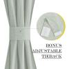 imageNICETOWN Linen Door Curtains 64 inch Length 1 Panel Farmhouse Kitchen Curtain Light Filtering Sidelight Door Covering Tie Up Shade for Living Room Narrow Window 1 Panel 26 inch Wide NaturalSage Green