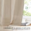 imageNICETOWN Linen Door Curtains 64 inch Length 1 Panel Farmhouse Kitchen Curtain Light Filtering Sidelight Door Covering Tie Up Shade for Living Room Narrow Window 1 Panel 26 inch Wide NaturalAngora
