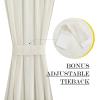 imageNICETOWN Linen Door Curtains 64 inch Length 1 Panel Farmhouse Kitchen Curtain Light Filtering Sidelight Door Covering Tie Up Shade for Living Room Narrow Window 1 Panel 26 inch Wide NaturalIvory White