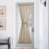imageNICETOWN Linen Door Curtains 64 inch Length 1 Panel Farmhouse Kitchen Curtain Light Filtering Sidelight Door Covering Tie Up Shade for Living Room Narrow Window 1 Panel 26 inch Wide NaturalTaupe