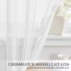 imageNICETOWN Linen Door Curtains 64 inch Length 1 Panel Farmhouse Kitchen Curtain Light Filtering Sidelight Door Covering Tie Up Shade for Living Room Narrow Window 1 Panel 26 inch Wide NaturalPure White