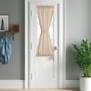 imageNICETOWN Linen Door Curtains 64 inch Length 1 Panel Farmhouse Kitchen Curtain Light Filtering Sidelight Door Covering Tie Up Shade for Living Room Narrow Window 1 Panel 26 inch Wide NaturalAngora