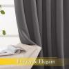 imageNICETOWN Sliding Glass Door Curtain Extra Long 132 inches Long Grommet Thermal Insulated Blackout Patio Door Curtain Panel for BedroomPergola Gray 1 Panel W80 x L132