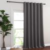 imageNICETOWN Sliding Glass Door Curtain Extra Long 132 inches Long Grommet Thermal Insulated Blackout Patio Door Curtain Panel for BedroomPergola Gray 1 Panel W80 x L132
