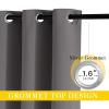 imageNICETOWN Sliding Glass Door Curtain Extra Long 132 inches Long Grommet Thermal Insulated Blackout Patio Door Curtain Panel for BedroomPergola Gray 1 Panel W80 x L132