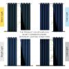 imageNICETOWN Total Shade Curtains and Draperies HeavyDuty Full Light Shading Drapes with Black Liner Backing for VillaHallDorm WindowMoroccan Blue Package of 2 Panels 52 Wide x 95 Long