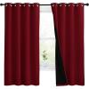 imageNICETOWN 100 Blackout Cold Blocking Curtain Panels Thermal Insulated Curtains Noise Reducing Drapes for Thanksgiving Day Window Decor Set of 2 Burgundy Red 55 inches Wide by 68 inches Long
