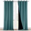 imageNICETOWN 100 Blackout Curtains 108 inches Long Noise Reduction Window Treatment Curtains Thermal Insulated Energy Smart Drapes Draperies for Apartment Decor Sea Teal Set of 2 52 inches Wide