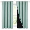 imageNICETOWN 100 Blackout Curtains 54 inches Long DoubleDeck Completely Blackout Window Treatment Thermal Insulated Lined Drapes for Small Window Aqua Blue 1 Pair 52 inches Width Each Panel