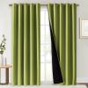 imageNICETOWN 100 Blackout Window Curtain Panels Fresh Green 2 Pieces 70 Wide Each Panel Cold and Full Light Blocking Drapes with Black Liner for Nursery 84 Drop Thermal Insulated Draperies