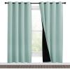 imageNICETOWN 100 Blackout Window Curtain Panels Full Light Blocking Drapes with Black Liner for Nursery 78inch Drop Thermal Insulated Draperies Aqua Blue 2 Pieces 55inch Wide Per Panel
