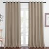 imageNICETOWN Blackout Curtains 84 Inch Length Thermal Insulated Curtains for Bedroom Grommet Energy Saving Room Darkening Drapes for Living Room Window 1 Panel Taupe 66 W x 102 L