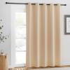 imageNICETOWN Blackout Curtains for Windows 84 inch Long  Window Treatment Thermal Insulated Solid Grommet Room Darkening Drapes for BedroomLiving Room Biscotti Beige 1 Panel W66 x L84