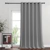 imageNICETOWN Blackout Silver Grey Sliding Door Curtains 90 inch Length Thermal Insulated Grommet Room Darkening Window Treatments for BedroomLiving Room 1 Panel W80 x L90