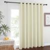 imageNICETOWN Blackout Sliding Door Curtains for Bedroom  Grommet Thermal Insulated Patio Door Drape Room Darkening Sound Reducing Window Treatment for Living Room Beige W100 x L84 1 Panel